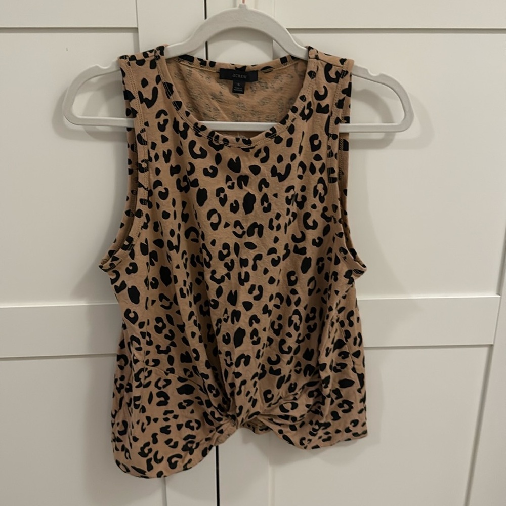 SLUB TWIST-FRONT TANK IN LEOPARD